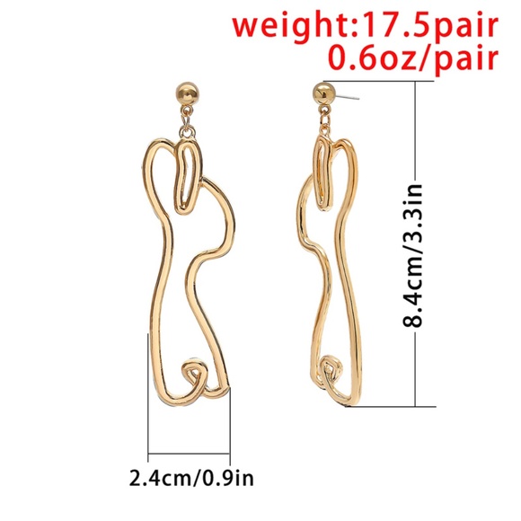 Last Pair ❤️ Dancing Figure Earrings Abstract - Picture 3 of 8